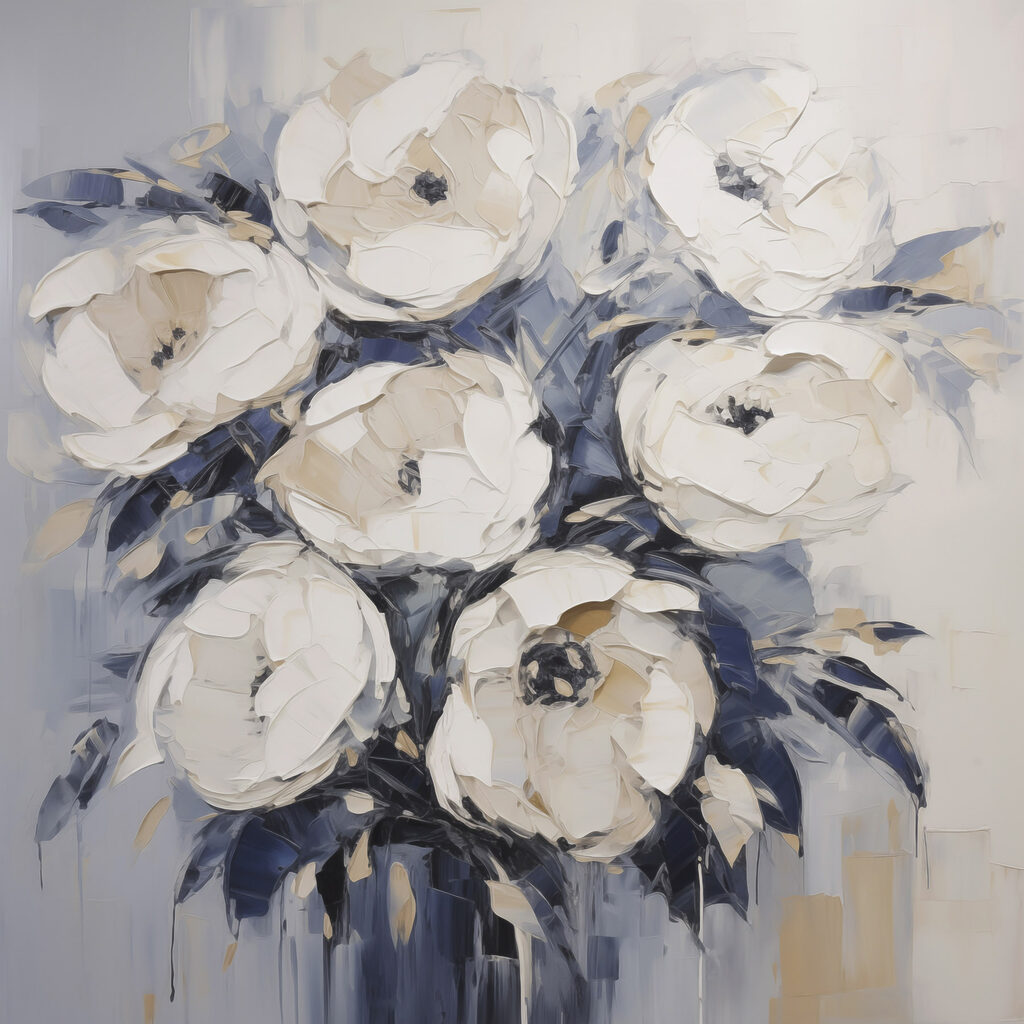 Painting of white flowers