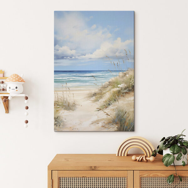 Vászonképek Vászonképek Füves strand és víz (Cikkszám: s49501)