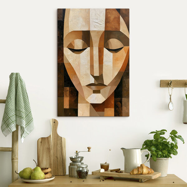 Serene face in soft tones