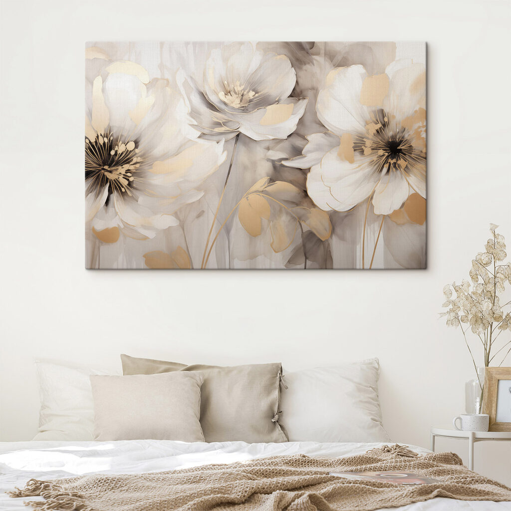 Painting of flowers on a wall