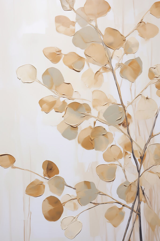 Painting of a branch with leaves Painting of a branch with leaves