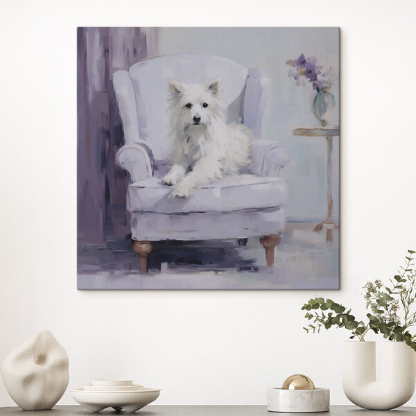 Dog sitting in a chair
