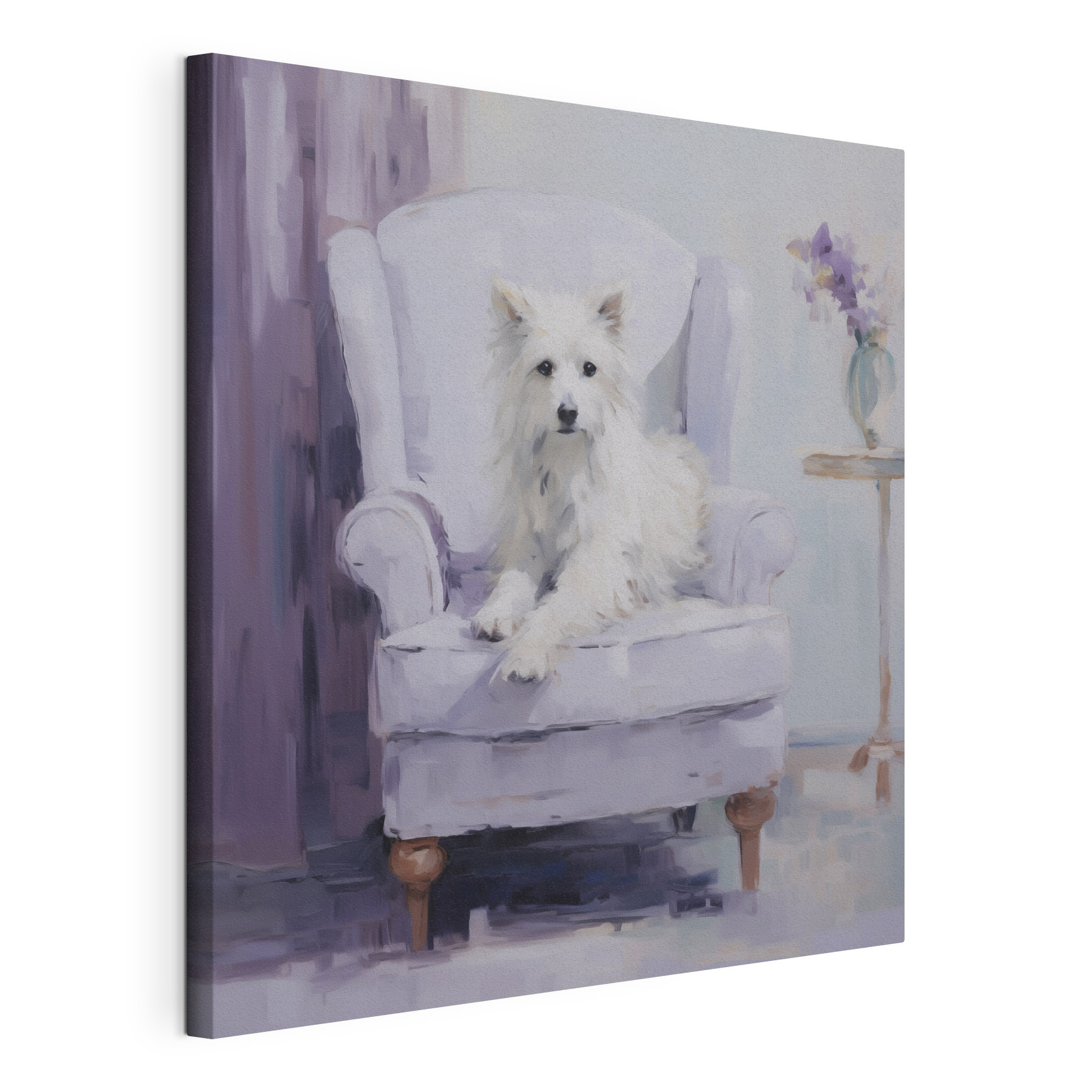 Dog sitting in a chair