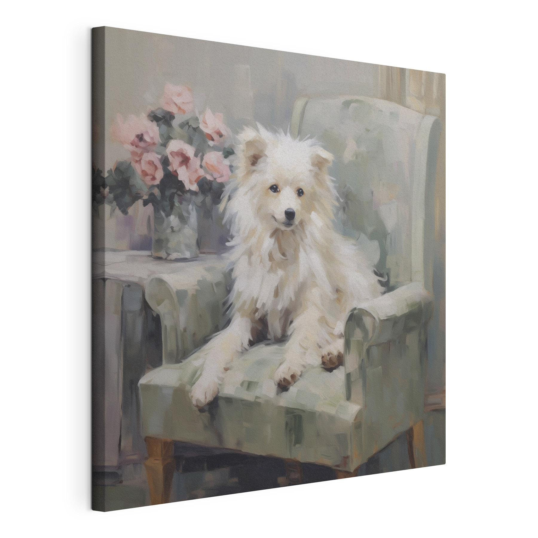 Dog sitting on a chair Dog sitting on a chair