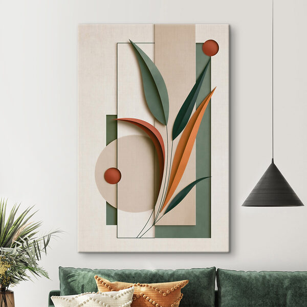 Artwork of leaves and circles Artwork of leaves and circles