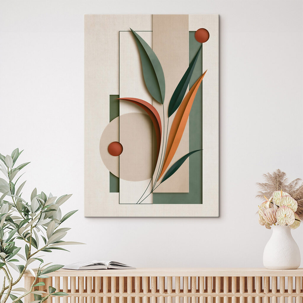 Artwork of leaves and circles Artwork of leaves and circles