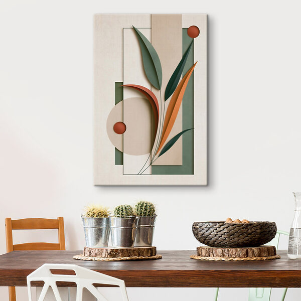 Artwork of leaves and circles Artwork of leaves and circles