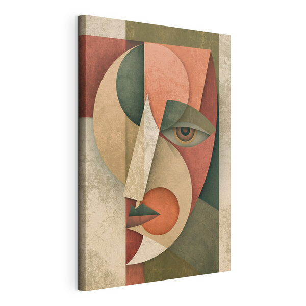 Face with a circle and a red and green circle