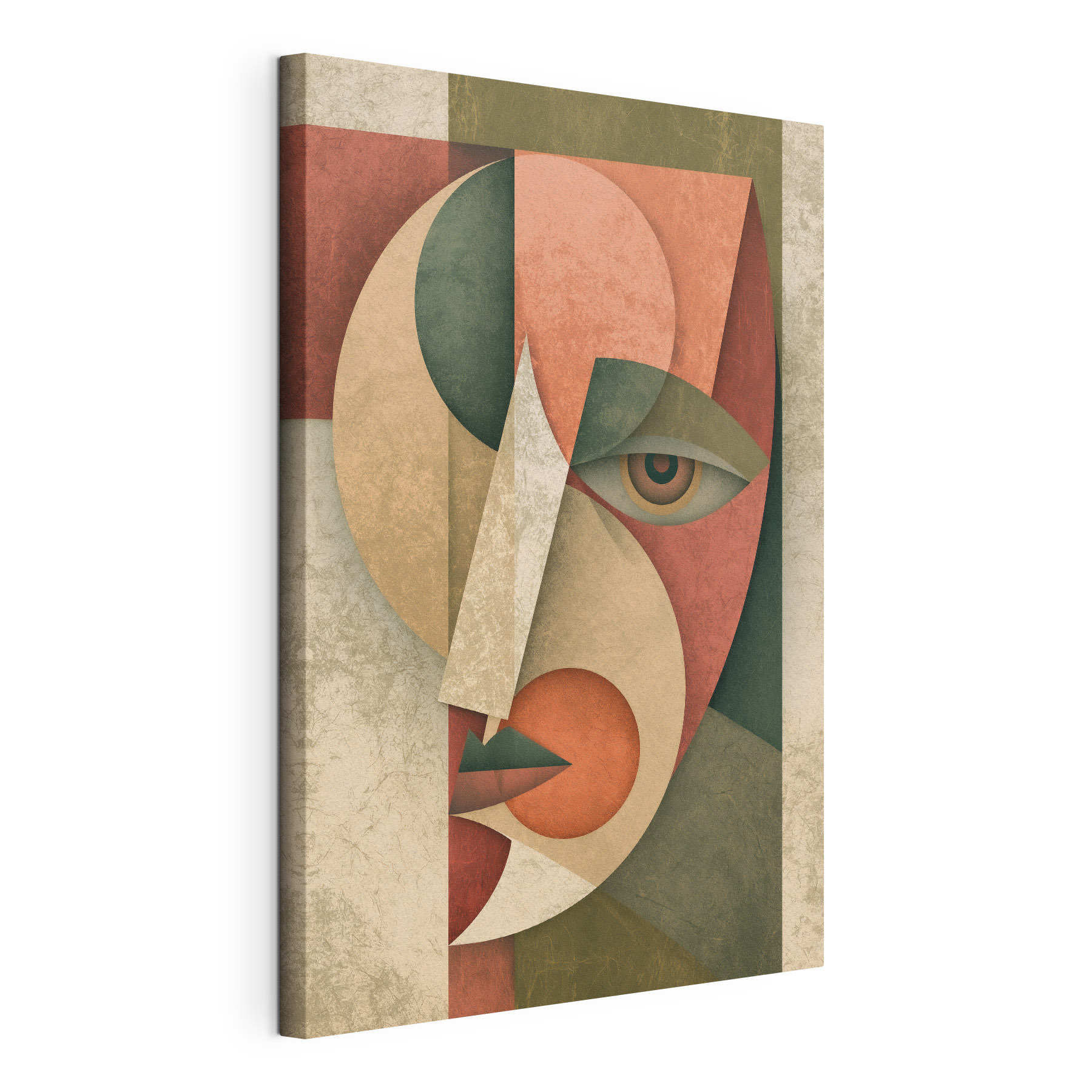 Face with a circle and a red and green circle