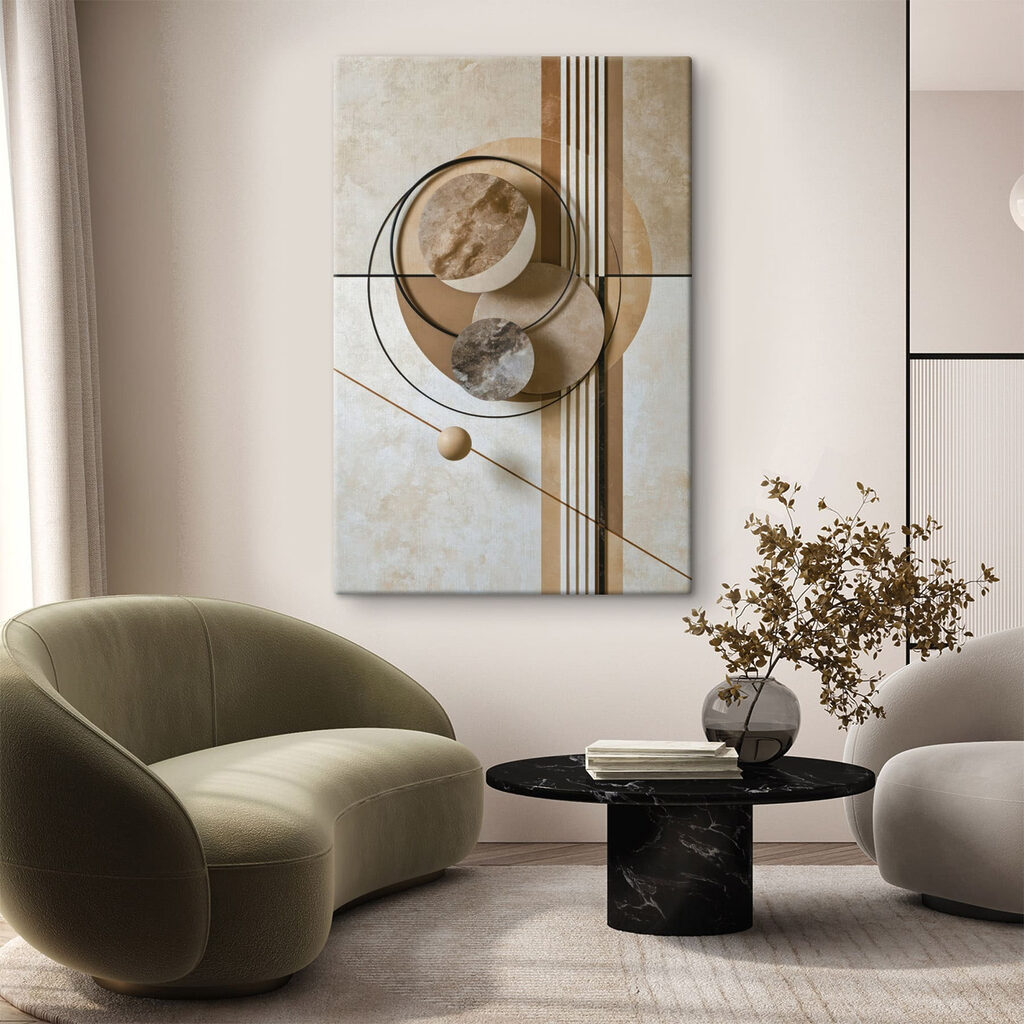 - Abstract shapes in neutral colors