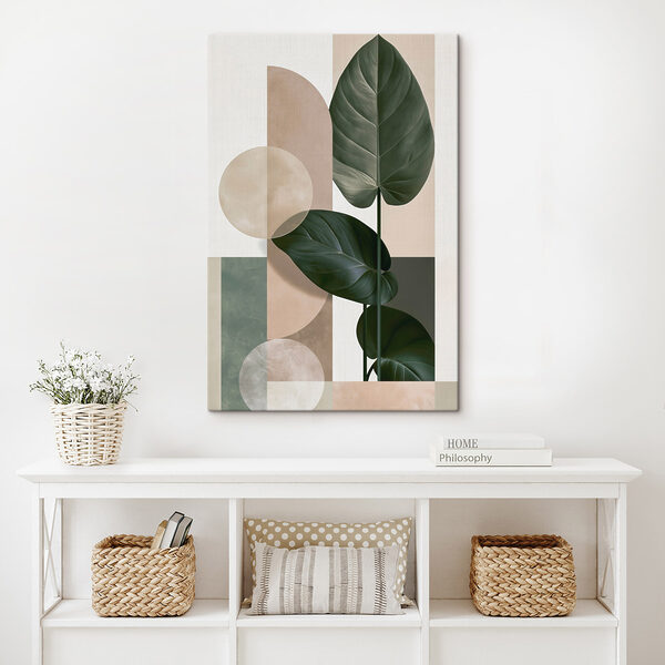 - Lush leaves in a modern design