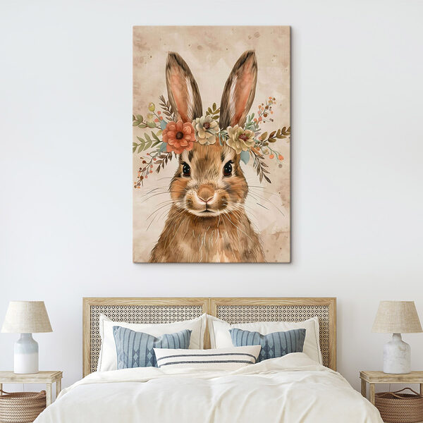 Rabbit with flowers on its head Rabbit with flowers on its head