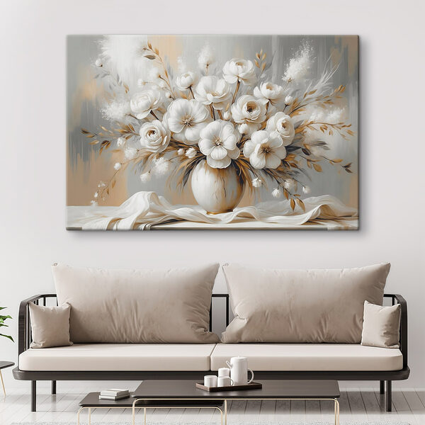 Painting of flowers in a vase