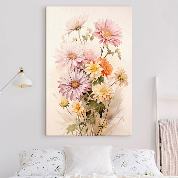 Painting of flowers on a white background