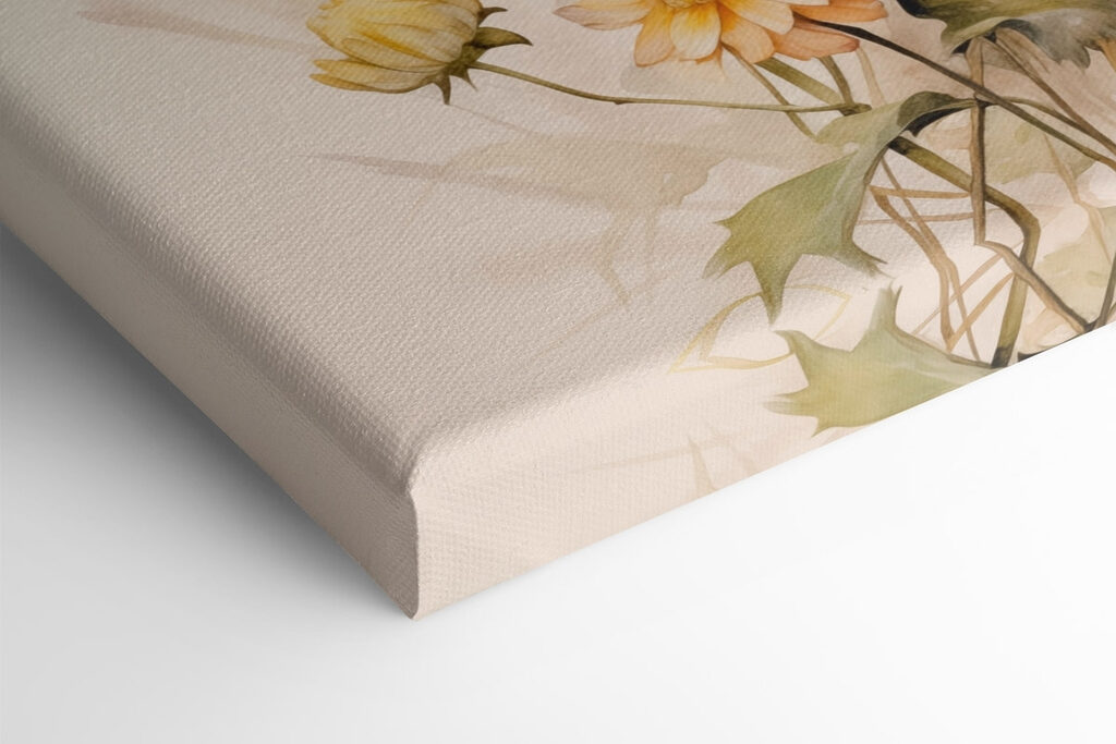 Painting of flowers on a white background