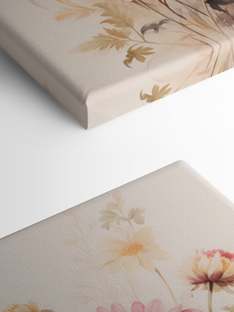 Painting of flowers on a white background Painting of flowers on a white background
