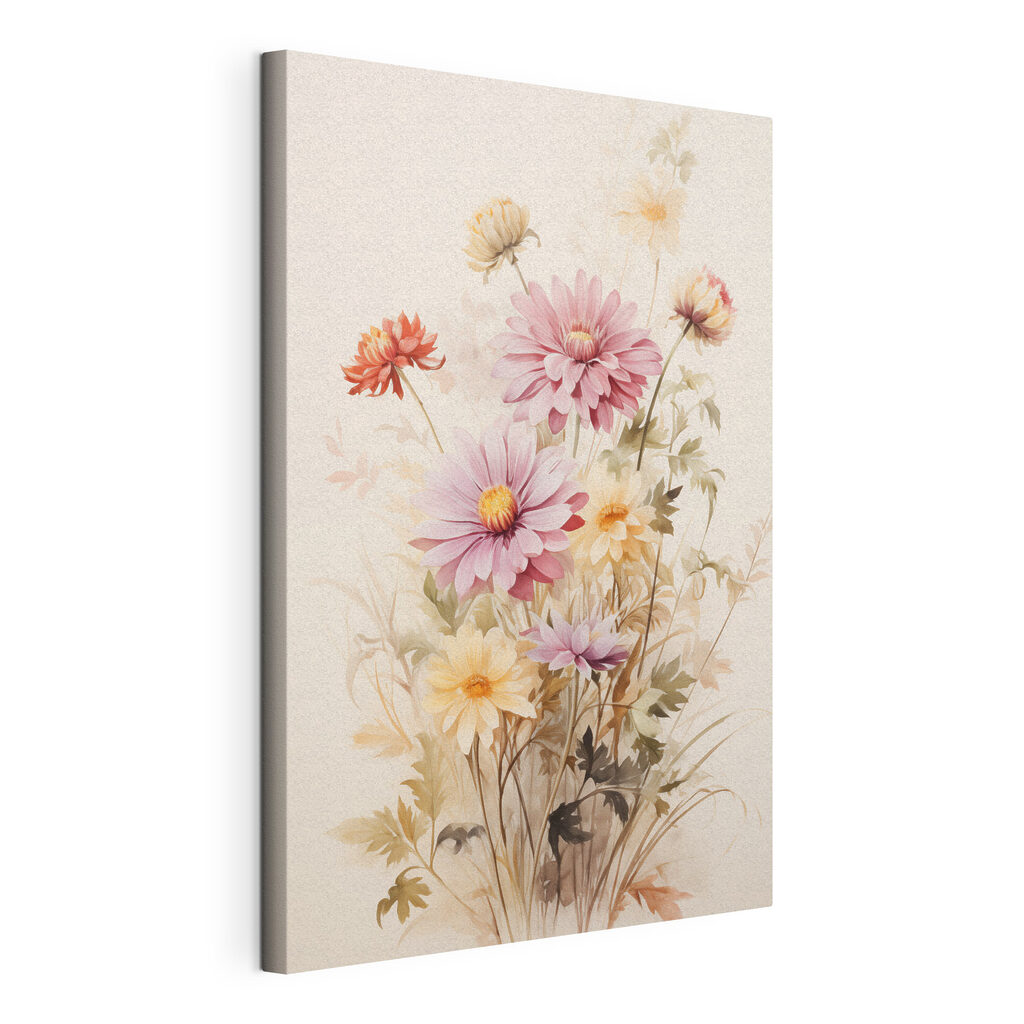 Painting of flowers on a white background Painting of flowers on a white background