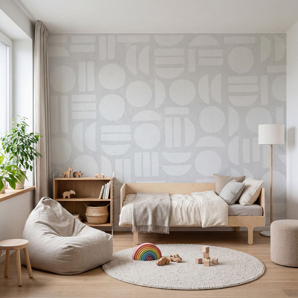 Fehér háttér geometriai alakzatokkal