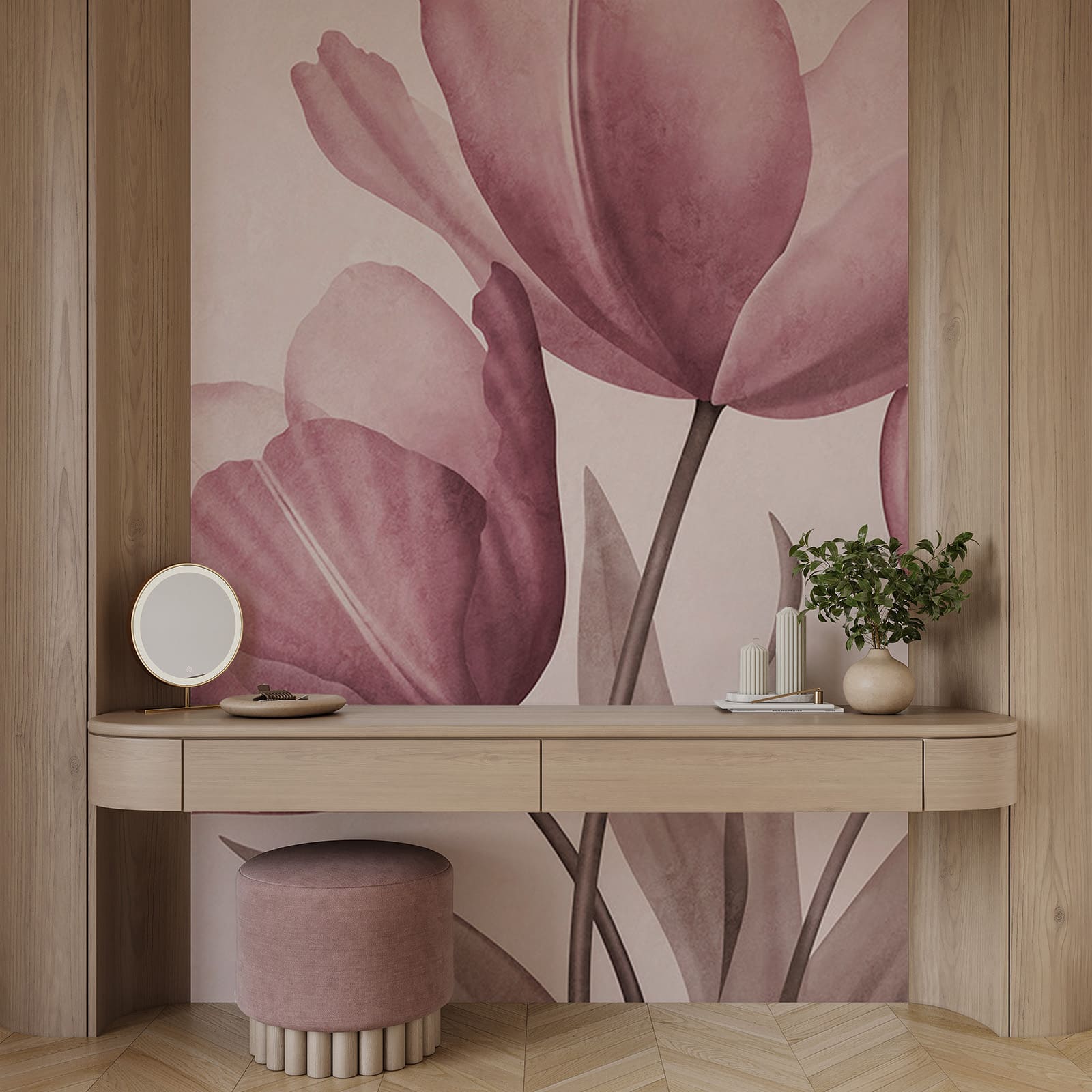 Elegáns tulipánok lágy pasztell árnyalatokban