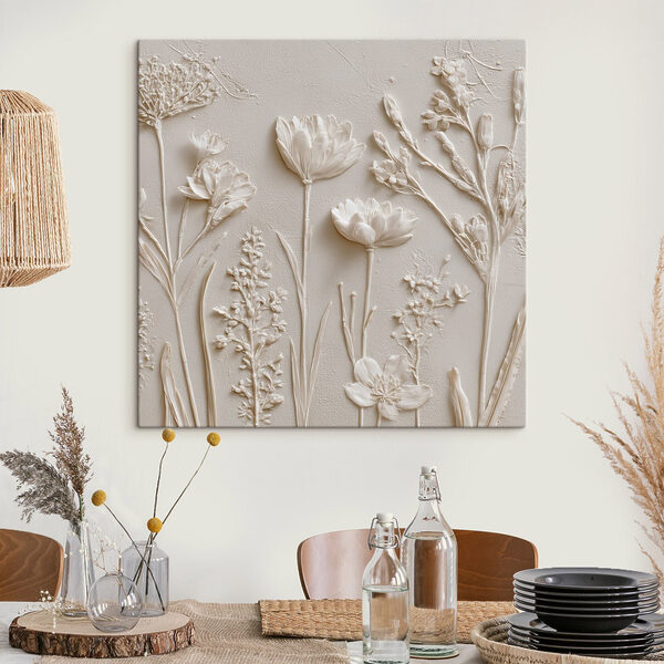 White flower and plant art