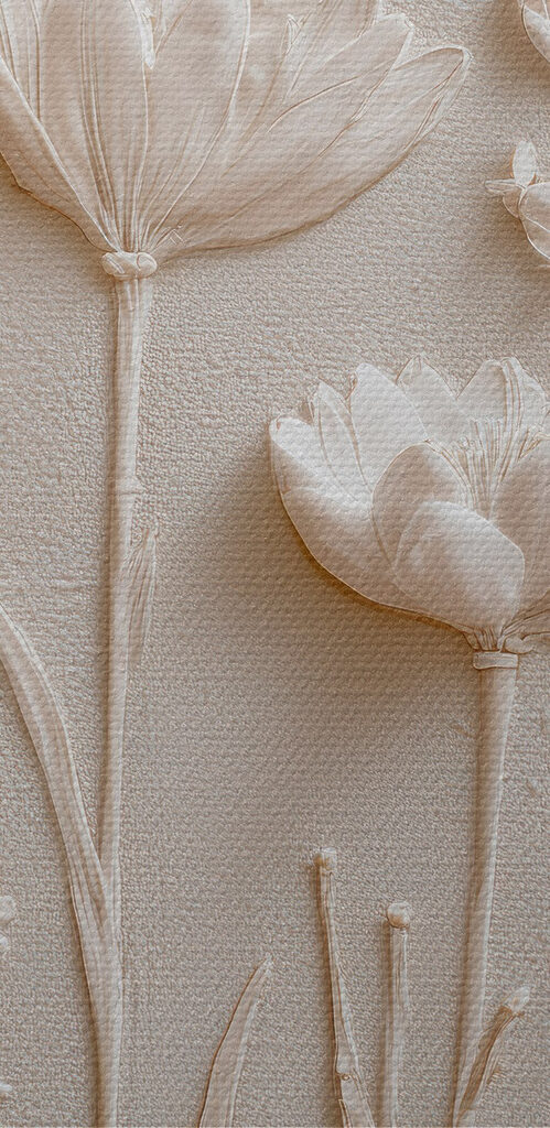 White flower and plant art