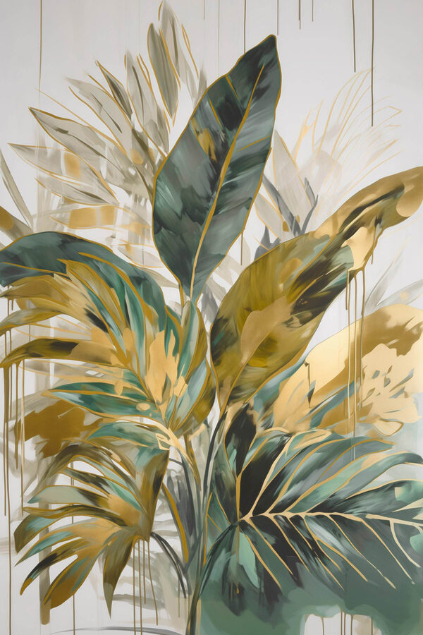 Painting of leaves and flowers Painting of leaves and flowers
