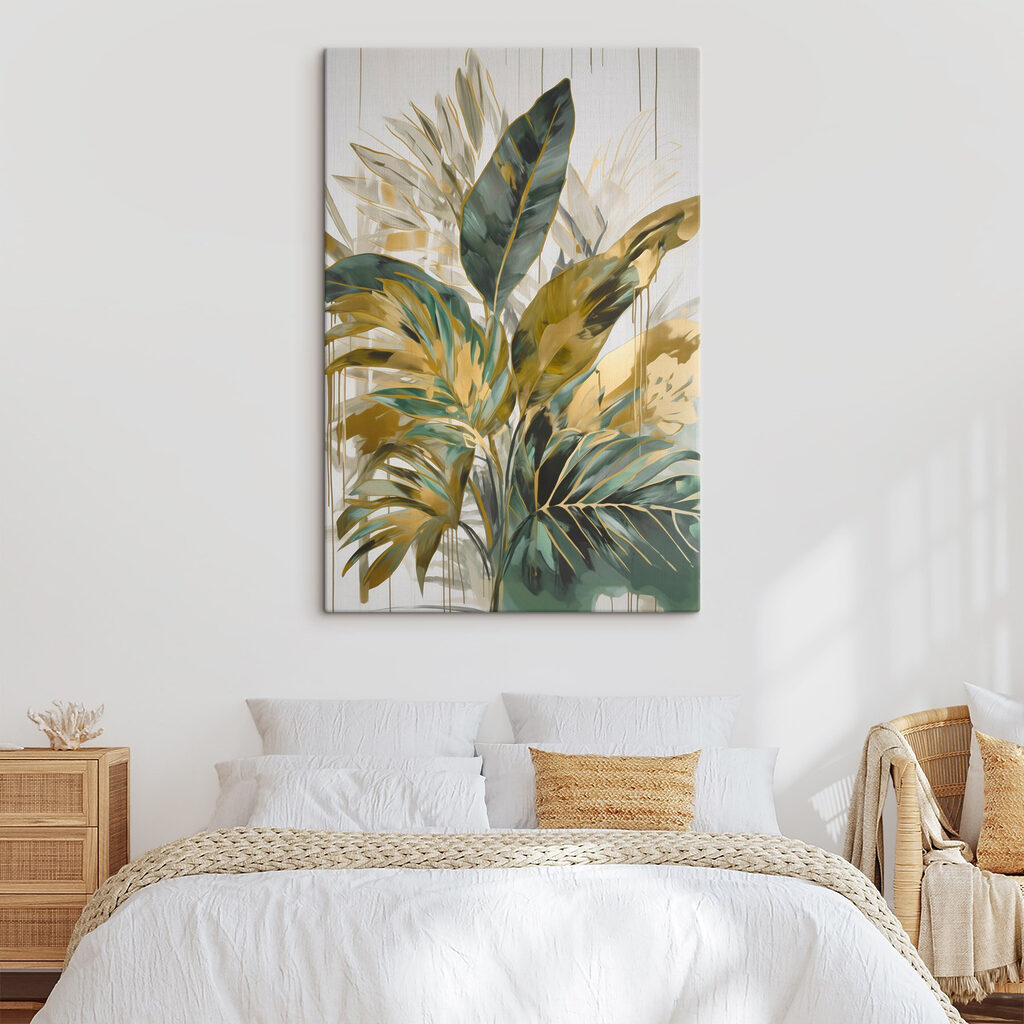 Painting of leaves and flowers Painting of leaves and flowers