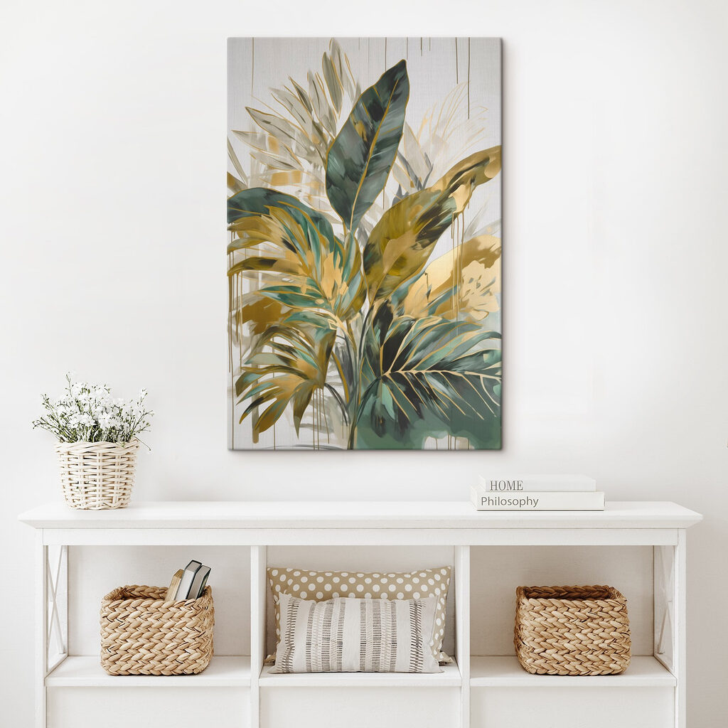 Painting of leaves and flowers Painting of leaves and flowers