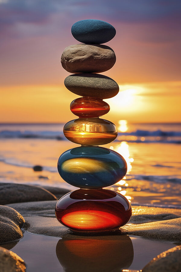 Stack of rocks on a beach