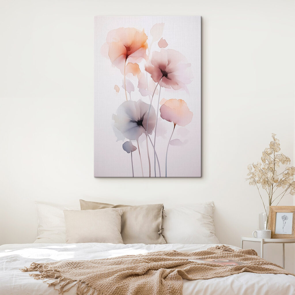 Painting of flowers on a white background Painting of flowers on a white background