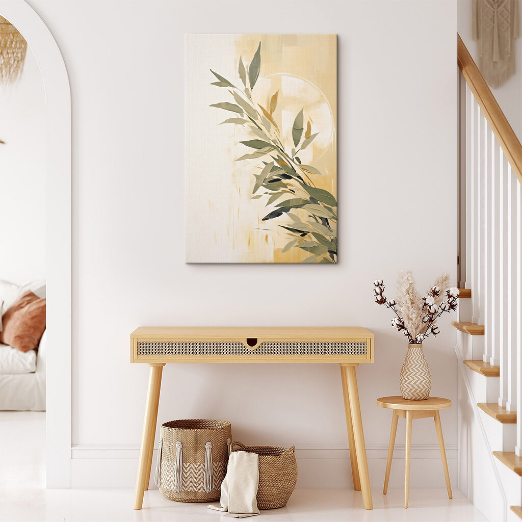 Painting of a branch with leaves Painting of a branch with leaves