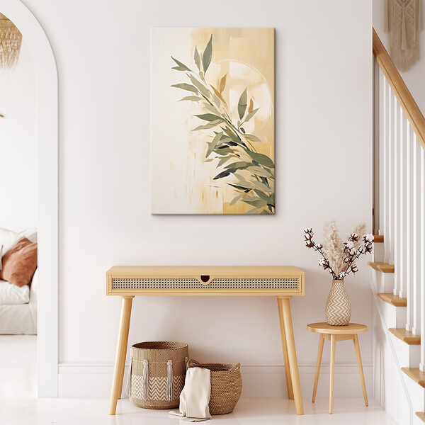 Painting of a branch with leaves Painting of a branch with leaves