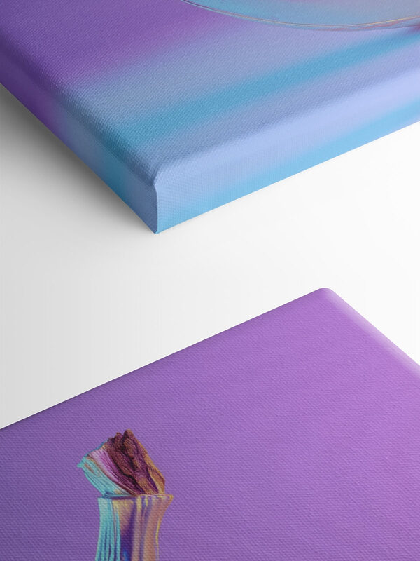 Colorful banana on a purple background Colorful banana on a purple background