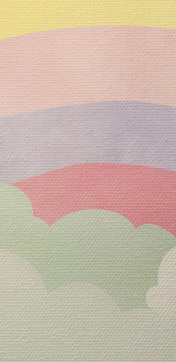 Rainbow and clouds in the sky