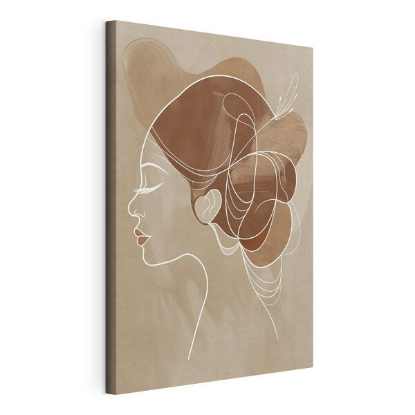 Woman's profile with a large hair piece