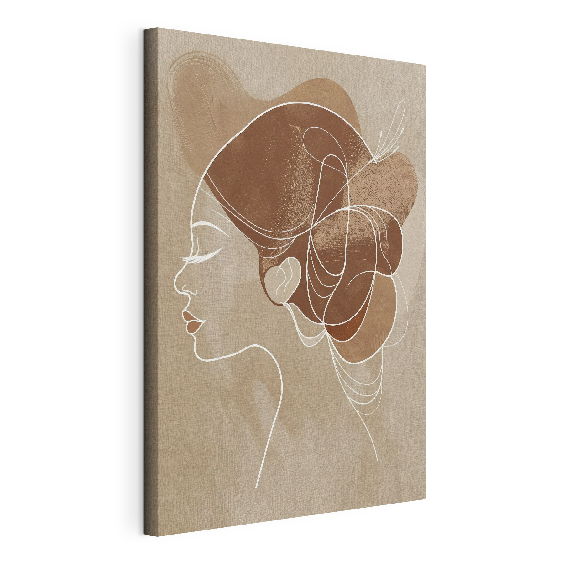 Woman's profile with a large hair piece Woman's profile with a large hair piece