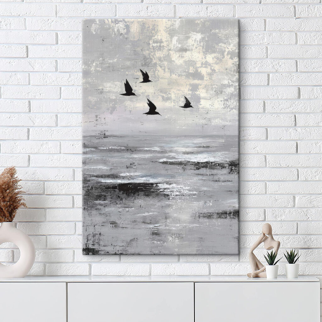 Birds flying in the sky