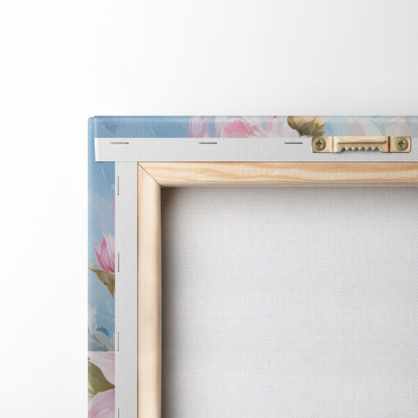 Painting of flowers on a blue background