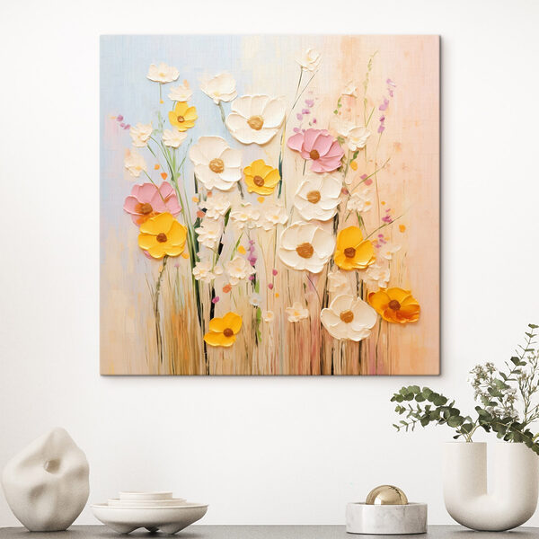 Painting of flowers on a wall