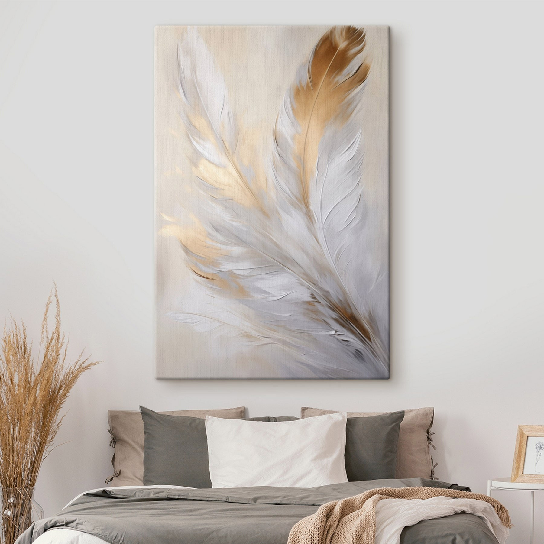 Soft feathers against a muted background