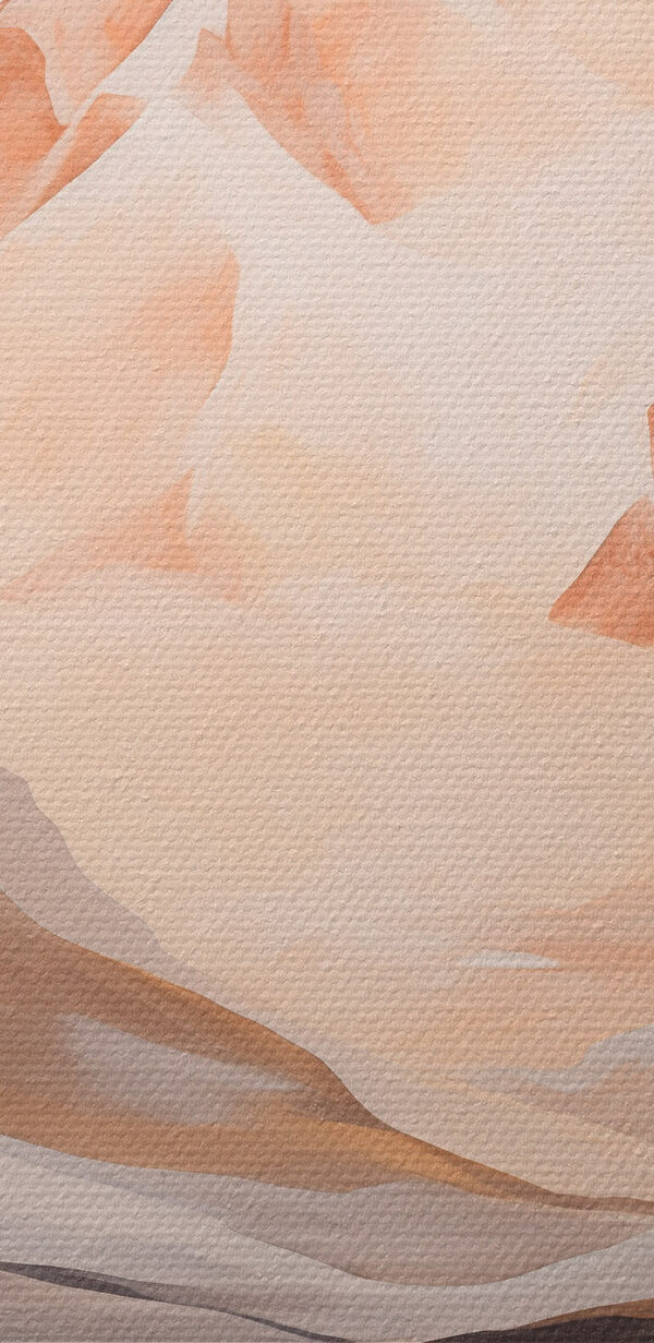 Painting of a mountain range and a lake