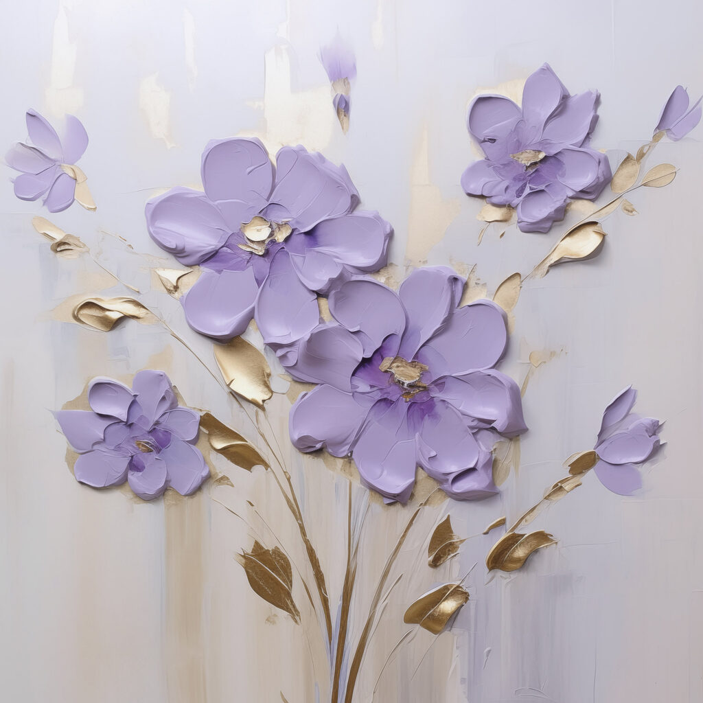 Painting of flowers on a wall