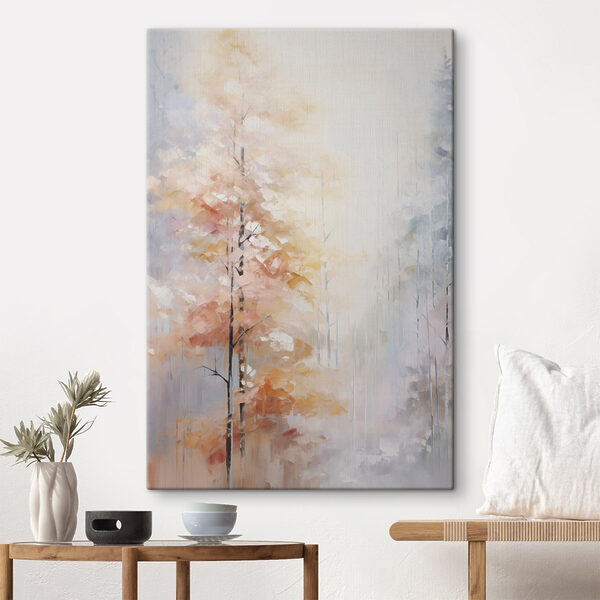 Painting of trees in a forest Painting of trees in a forest