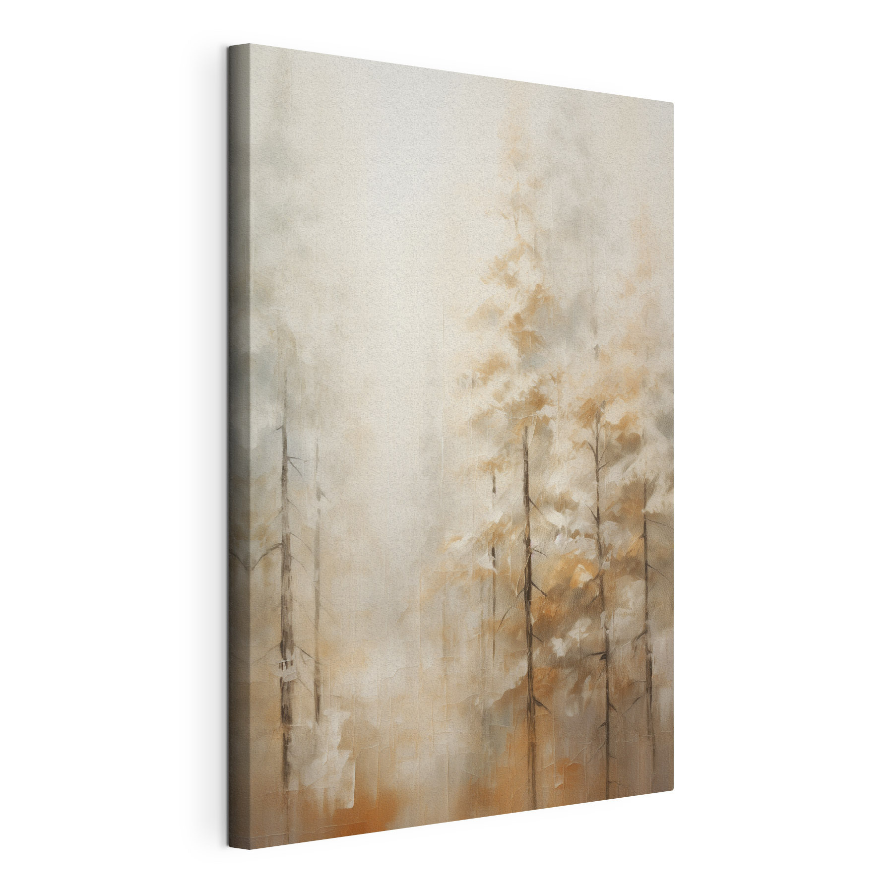 Painting of trees in fog Painting of trees in fog