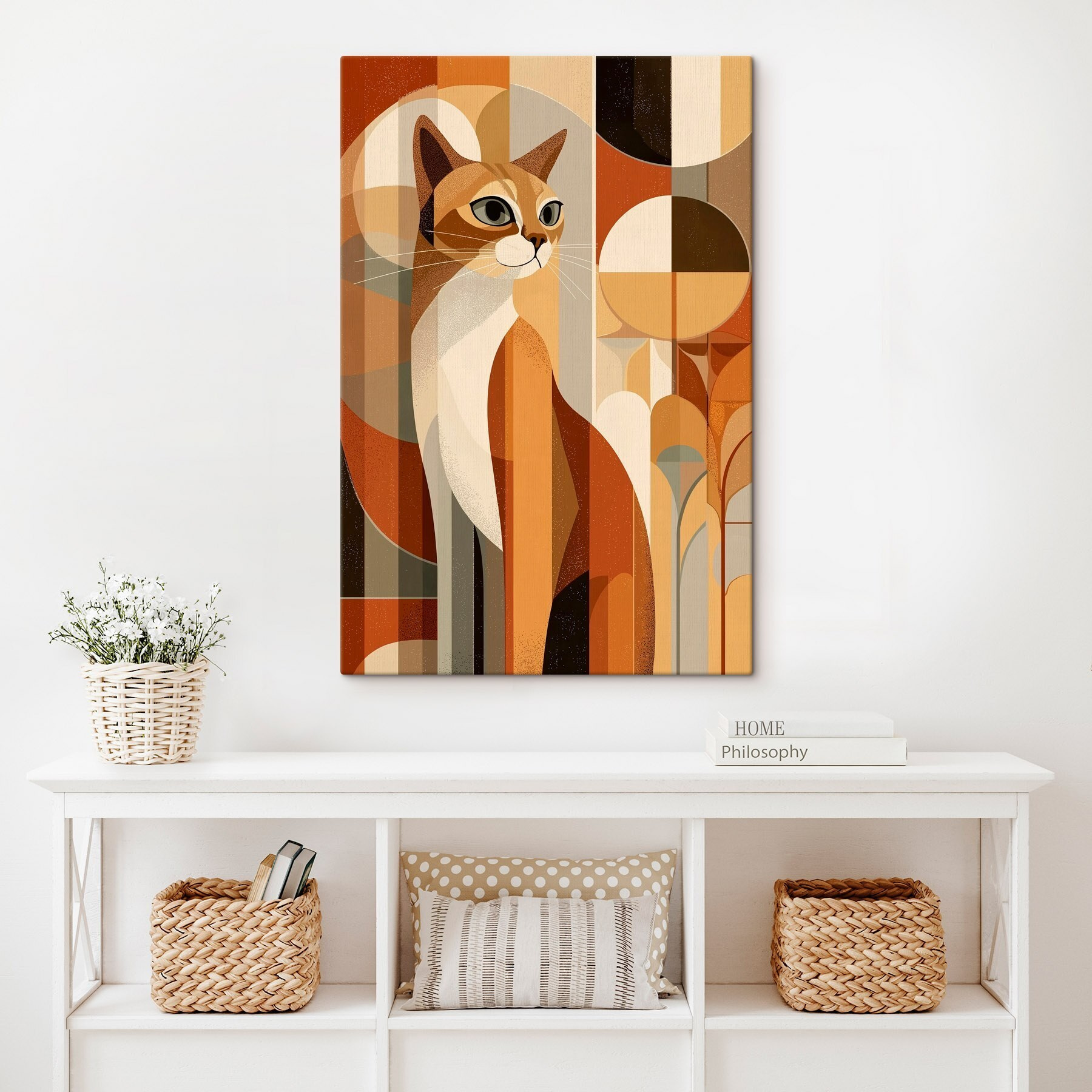 Cat with a colorful background
