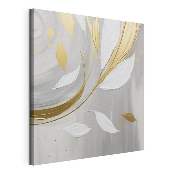 Painting of leaves and swirls