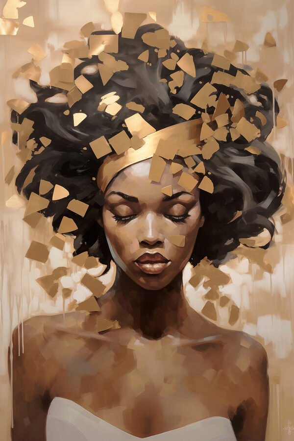 Soft beauty amidst abstract shapes Soft beauty amidst abstract shapes