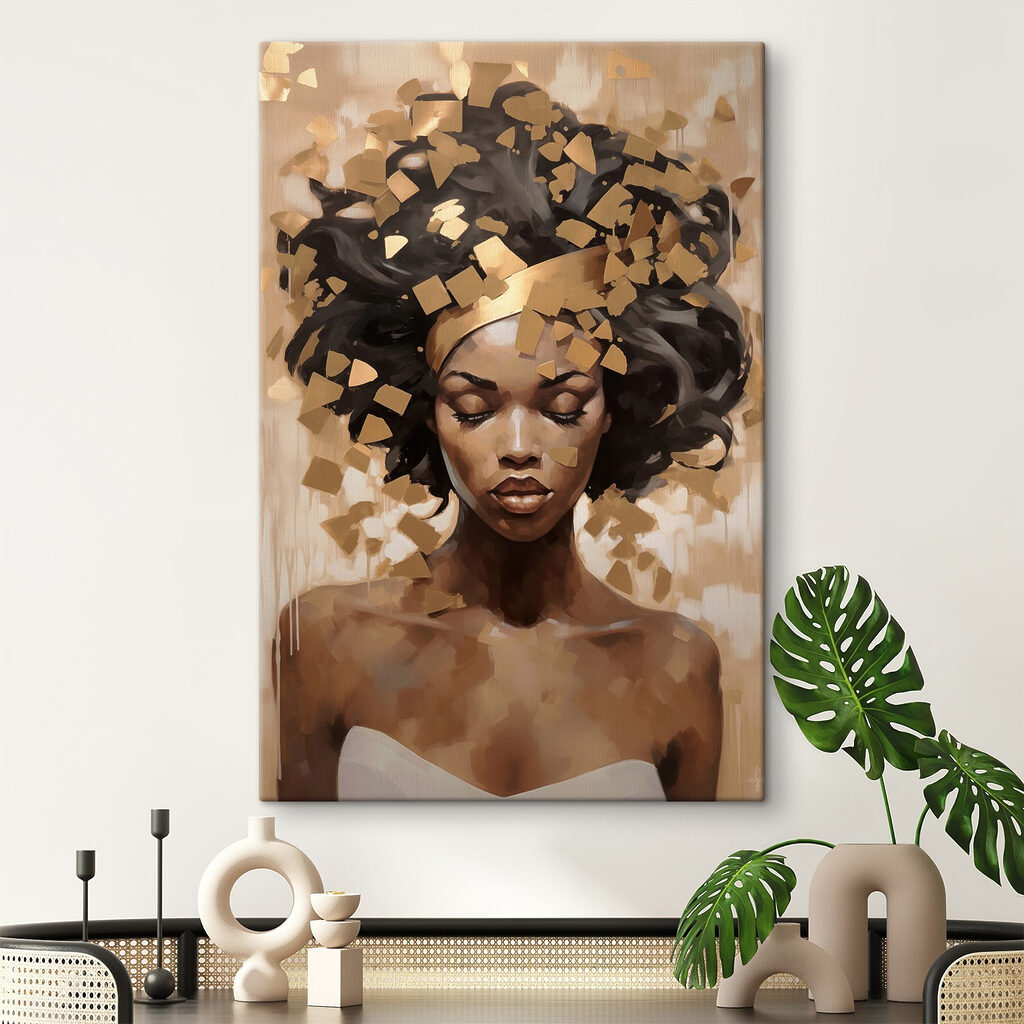 Soft beauty amidst abstract shapes Soft beauty amidst abstract shapes