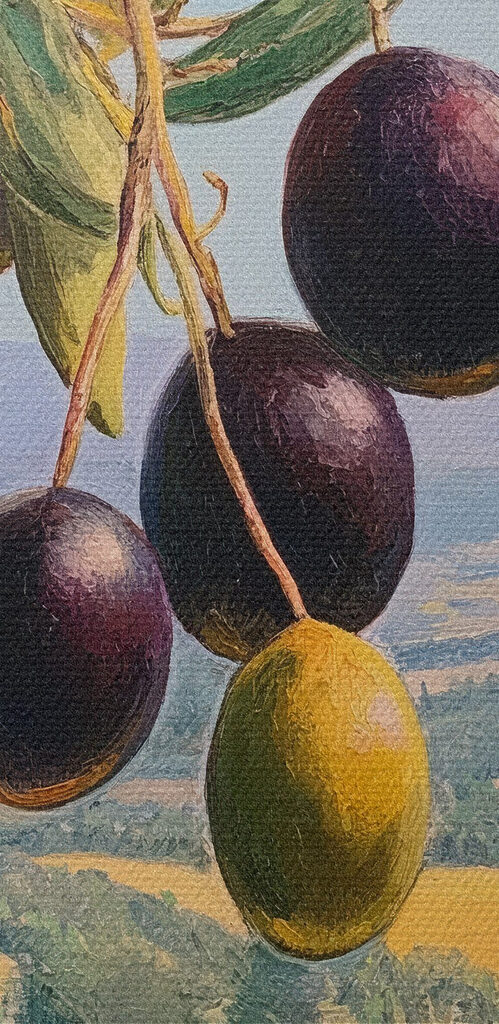 Painting of a tree with fruits