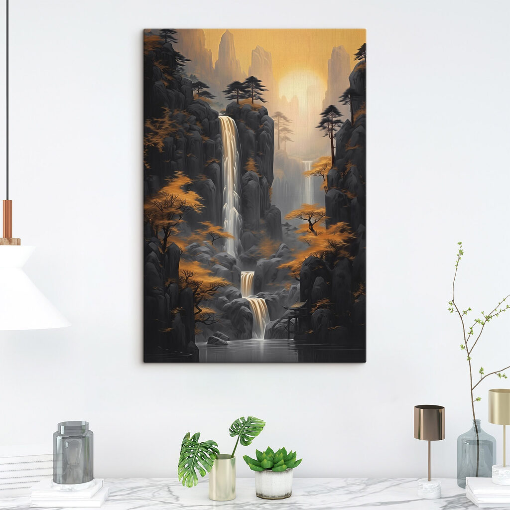 Waterfall in a rocky area Waterfall in a rocky area